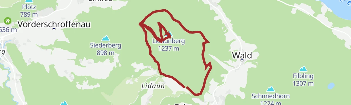 Route map: Bärenweg auf den Lidaun